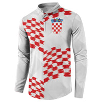Custom Croatia Football Button Sweatshirt Kockasti-Grunge Checkers - Wonder Print Shop