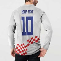 Custom Croatia Football Button Sweatshirt Kockasti-Grunge Checkers - Wonder Print Shop