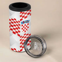 Custom Croatia Football 4 in 1 Can Cooler Tumbler Kockasti-Grunge Checkers - Wonder Print Shop