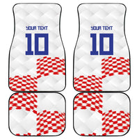 Custom Croatia Football Car Mats Kockasti-Grunge Checkers - Wonder Print Shop