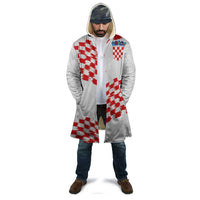 Custom Croatia Football Cloak Kockasti-Grunge Checkers - Wonder Print Shop