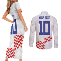 Custom Croatia Football Couples Matching Short Sleeve Bodycon Dress and Long Sleeve Button Shirt Kockasti-Grunge Checkers - Wonder Print Shop