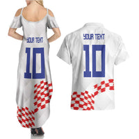 Custom Croatia Football Couples Matching Summer Maxi Dress and Hawaiian Shirt Kockasti-Grunge Checkers - Wonder Print Shop