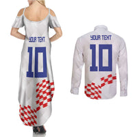 Custom Croatia Football Couples Matching Summer Maxi Dress and Long Sleeve Button Shirt Kockasti-Grunge Checkers - Wonder Print Shop