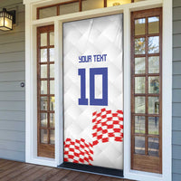 Custom Croatia Football Door Cover Kockasti-Grunge Checkers - Wonder Print Shop