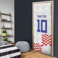 Custom Croatia Football Door Cover Kockasti-Grunge Checkers - Wonder Print Shop