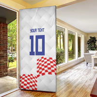 Custom Croatia Football Door Cover Kockasti-Grunge Checkers - Wonder Print Shop