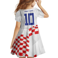 Custom Croatia Football Family Matching Mermaid Dress and Hawaiian Shirt Kockasti-Grunge Checkers - Wonder Print Shop