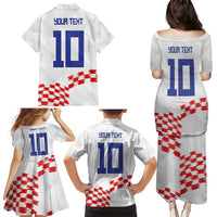Custom Croatia Football Family Matching Puletasi and Hawaiian Shirt Kockasti-Grunge Checkers - Wonder Print Shop