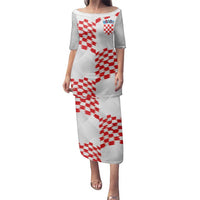 Custom Croatia Football Family Matching Puletasi and Hawaiian Shirt Kockasti-Grunge Checkers - Wonder Print Shop