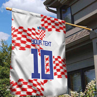 Custom Croatia Football Garden Flag Kockasti-Grunge Checkers - Wonder Print Shop
