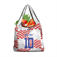 Custom Croatia Football Grocery Bag Kockasti-Grunge Checkers - Wonder Print Shop
