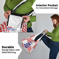 Custom Croatia Football Grocery Bag Kockasti-Grunge Checkers - Wonder Print Shop