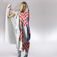 Custom Croatia Football Hooded Blanket Kockasti-Grunge Checkers - Wonder Print Shop