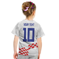 Custom Croatia Football Kid T Shirt Kockasti-Grunge Checkers - Wonder Print Shop
