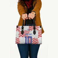 Custom Croatia Football Leather Bag Kockasti-Grunge Checkers - Wonder Print Shop
