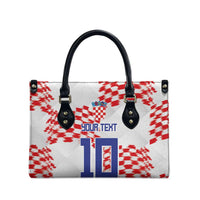 Custom Croatia Football Leather Bag Kockasti-Grunge Checkers - Wonder Print Shop