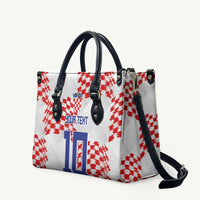 Custom Croatia Football Leather Bag Kockasti-Grunge Checkers - Wonder Print Shop