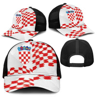 Croatia Football Mesh Trucker Cap Kockasti-Grunge Checkers - Wonder Print Shop