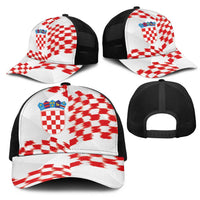 Croatia Football Mesh Trucker Cap Kockasti-Grunge Checkers - Wonder Print Shop