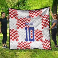 Custom Croatia Football Quilt Kockasti-Grunge Checkers - Wonder Print Shop