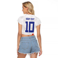 Custom Croatia Football Raglan Cropped T Shirt Kockasti-Grunge Checkers - Wonder Print Shop