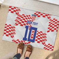 Custom Croatia Football Rubber Doormat Kockasti-Grunge Checkers - Wonder Print Shop