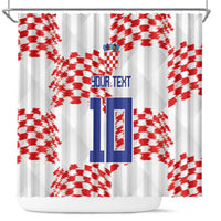 Custom Croatia Football Shower Curtain Kockasti-Grunge Checkers - Wonder Print Shop