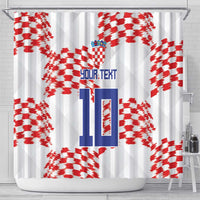 Custom Croatia Football Shower Curtain Kockasti-Grunge Checkers - Wonder Print Shop