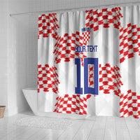 Custom Croatia Football Shower Curtain Kockasti-Grunge Checkers - Wonder Print Shop