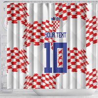 Custom Croatia Football Shower Curtain Kockasti-Grunge Checkers - Wonder Print Shop