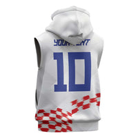Custom Croatia Football Sleeveless Hoodie Kockasti-Grunge Checkers - Wonder Print Shop