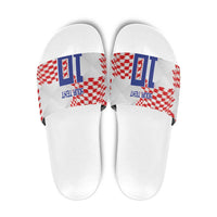 Custom Croatia Football Slide Sandals Kockasti-Grunge Checkers - Wonder Print Shop