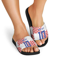 Custom Croatia Football Slide Sandals Kockasti-Grunge Checkers - Wonder Print Shop