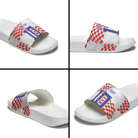 Custom Croatia Football Slide Sandals Kockasti-Grunge Checkers - Wonder Print Shop