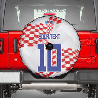 Custom Croatia Football Spare Tire Cover Kockasti-Grunge Checkers - Wonder Print Shop