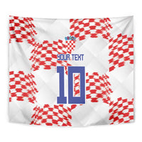 Custom Croatia Football Tapestry Kockasti-Grunge Checkers - Wonder Print Shop