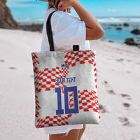 Custom Croatia Football Tote Bag Kockasti-Grunge Checkers - Wonder Print Shop