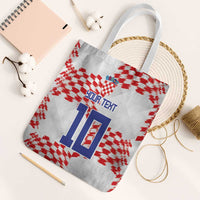 Custom Croatia Football Tote Bag Kockasti-Grunge Checkers - Wonder Print Shop