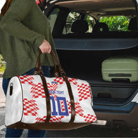 Custom Croatia Football Travel Bag Kockasti-Grunge Checkers - Wonder Print Shop