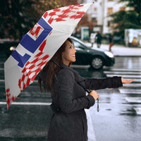 Custom Croatia Football Umbrella Kockasti-Grunge Checkers - Wonder Print Shop