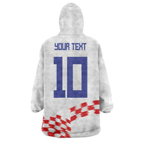 Custom Croatia Football Wearable Blanket Hoodie Kockasti-Grunge Checkers - Wonder Print Shop
