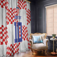 Custom Croatia Football Window Curtain Kockasti-Grunge Checkers - Wonder Print Shop
