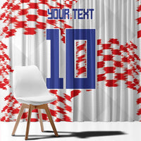 Custom Croatia Football Window Curtain Kockasti-Grunge Checkers - Wonder Print Shop