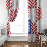 Custom Croatia Football Window Curtain Kockasti-Grunge Checkers - Wonder Print Shop