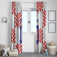 Custom Croatia Football Window Curtain Kockasti-Grunge Checkers - Wonder Print Shop