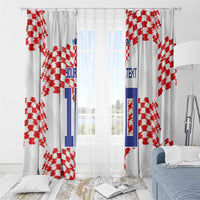 Custom Croatia Football Window Curtain Kockasti-Grunge Checkers - Wonder Print Shop