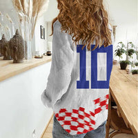 Custom Croatia Football Women Casual Shirt Kockasti-Grunge Checkers - Wonder Print Shop