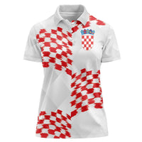 Custom Croatia Football Women Polo Shirt Kockasti-Grunge Checkers - Wonder Print Shop