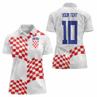 Custom Croatia Football Women Polo Shirt Kockasti-Grunge Checkers - Wonder Print Shop